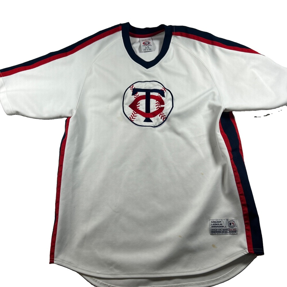 Vintage Minnesota MN Twins Embroidered Jersey Mens L True Fan MLB Baseball Y2K